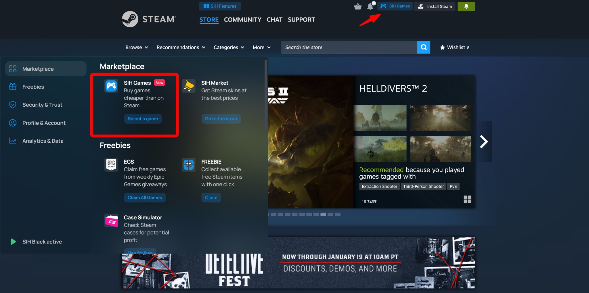 SIH Games catalog